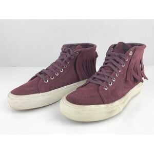 Vans SK8-Hi Fringe Suede Maroon High Top Sneakers‎ Shoes Women's Size 7